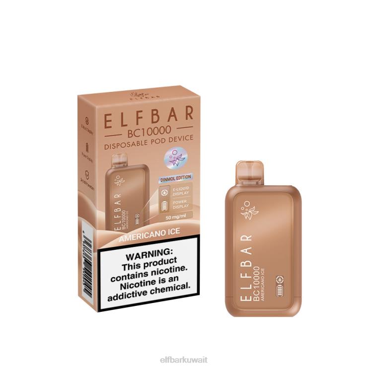 ELFBAR فيب جديد bc10000 10000نفة يمكن التخلص منه امريكانو الجليد 8H8NR47