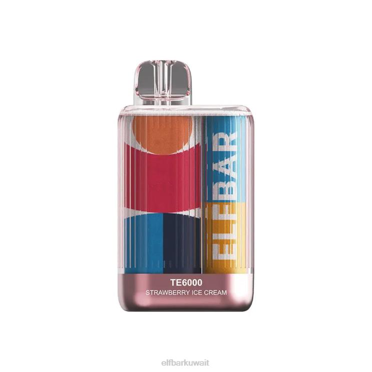 ELFBAR نفث vape te6000 المتاح ايس كريم فراولة 8H8NR80